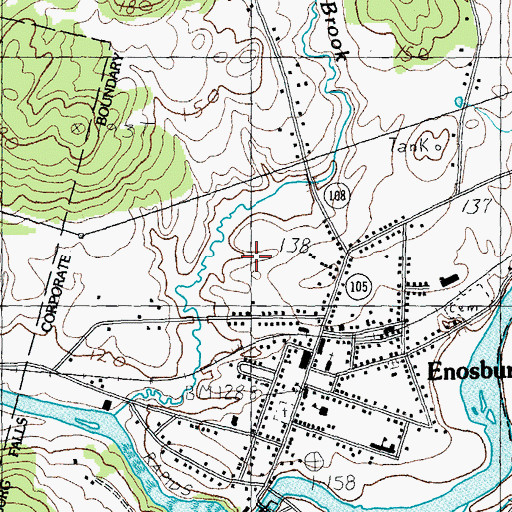 Topographic Map of Enosburg Falls Golf Course, VT