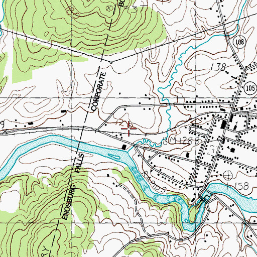 Topographic Map of Enosburg Falls Shopping Center, VT