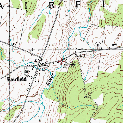 Topographic Map of Fairfield Post Office, VT
