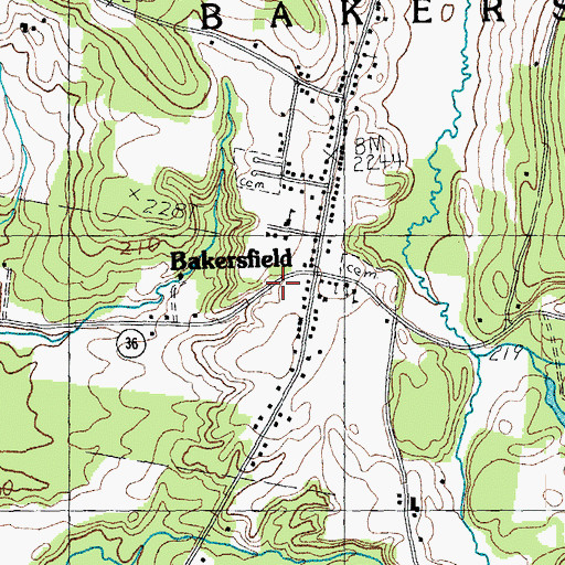 Topographic Map of F H Brigham Memorial Free Library, VT