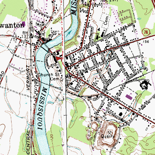 Topographic Map of First Congregational Church, VT