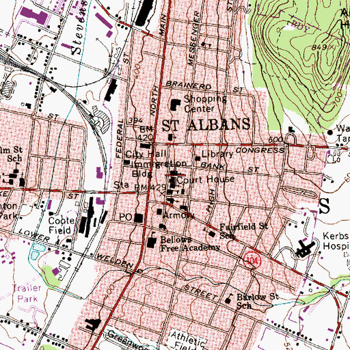 Topographic Map of Franklin County Courthouse, VT