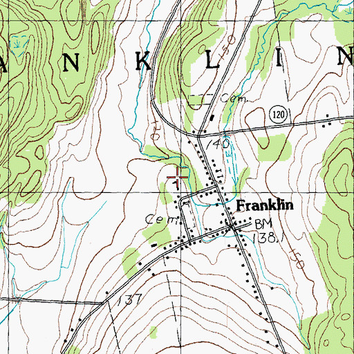 Topographic Map of Franklin Central School, VT