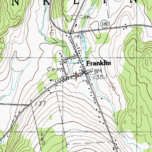 Topographic Map of Haston Library, VT