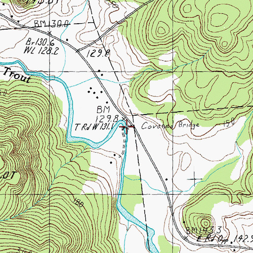 Topographic Map of Hopkins Covered Bridge, VT