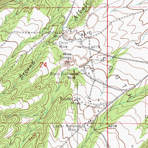 Topographic Map of Black Diamond Mine, CO