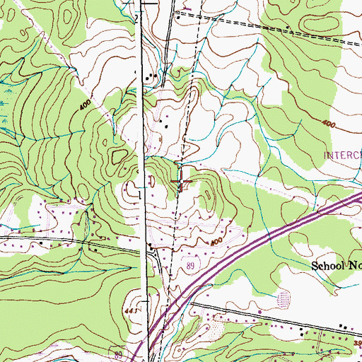 Topographic Map of Interchange 18, VT