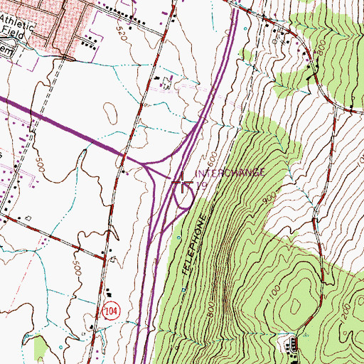 Topographic Map of Interchange 19, VT