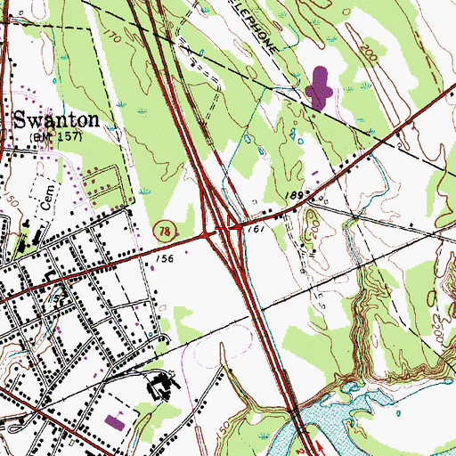 Topographic Map of Interchange 21, VT