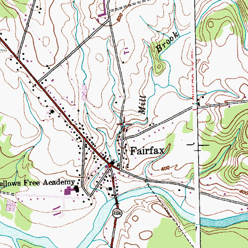 Topographic Map of Lower Covered Bridge, VT