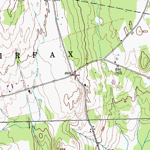 Topographic Map of Merrill Four Corners, VT