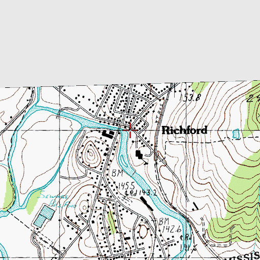 Topographic Map of Missisquoi River Bridge, VT