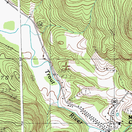 Topographic Map of Montgomery Elementary School, VT