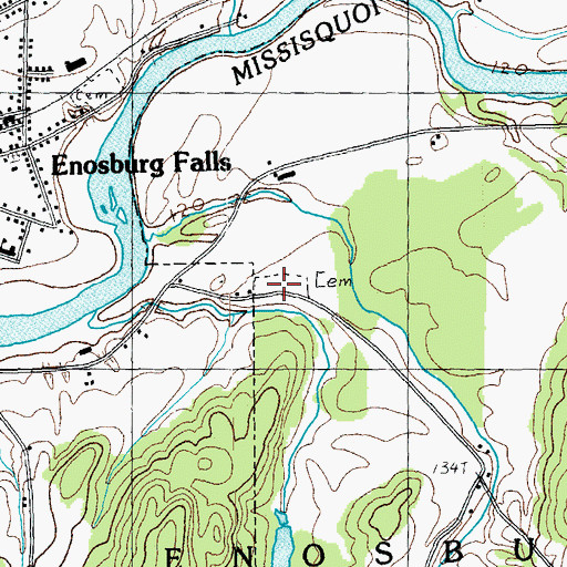 Topographic Map of New Catholic Cemetery, VT