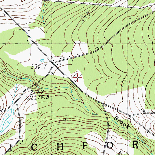 Topographic Map of Richford Center Cemetery, VT