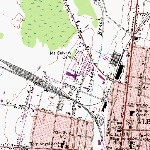 Topographic Map of Saint Albans City School, VT