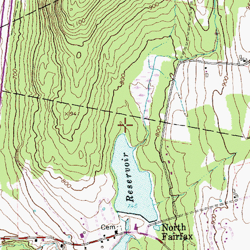 Topographic Map of Saint Albans Municipal Forest, VT