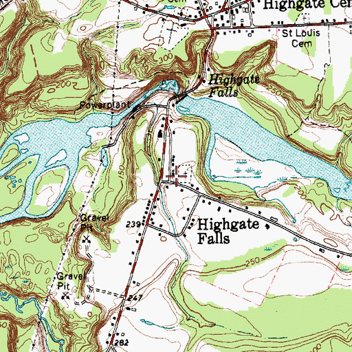 Topographic Map of Saint Johns Episcopal Church, VT