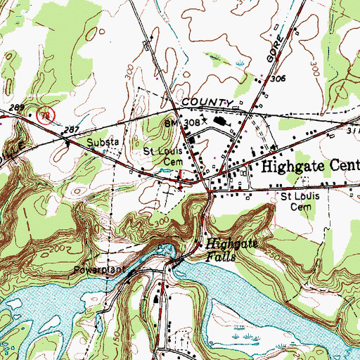 Topographic Map of Saint Louis Church, VT