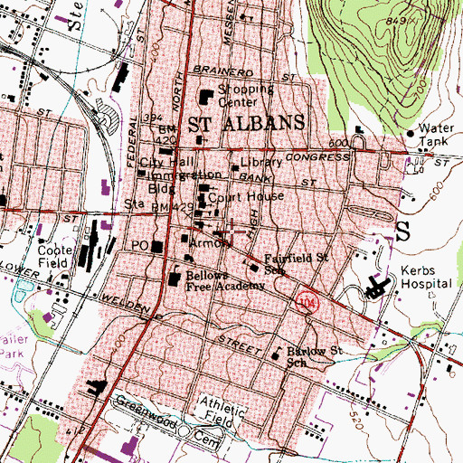 Topographic Map of Saint Marys Parish Church, VT