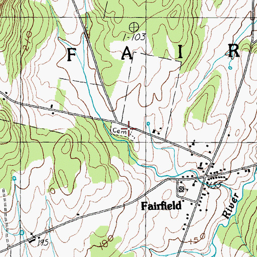 Topographic Map of Saint Patricks Cemetery, VT