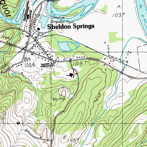 Topographic Map of Sheldon Elementary School, VT