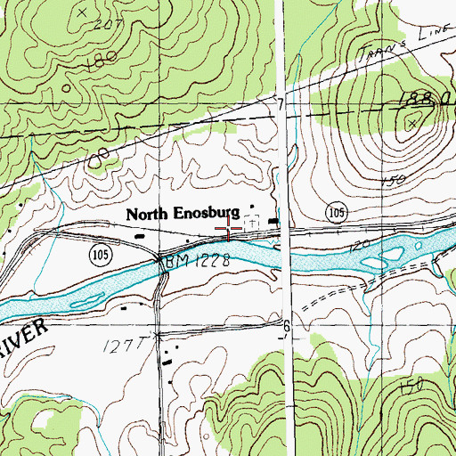 Topographic Map of Stevens Ferry Cemetery, VT