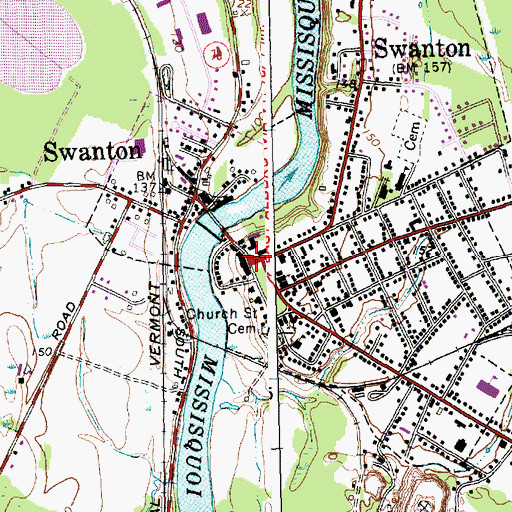 Topographic Map of Swanton Chamber of Commerce, VT