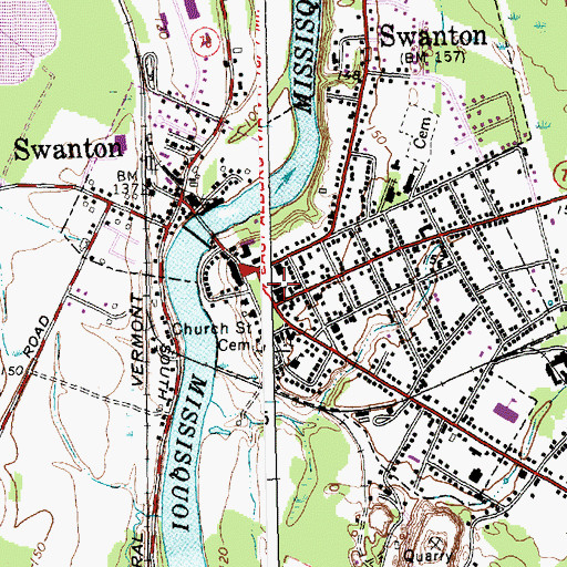 Topographic Map of Swanton Post Office, VT