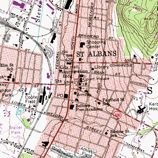 Topographic Map of Taylor Park, VT