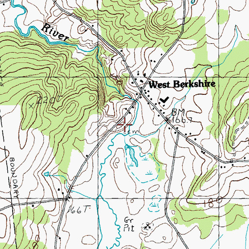 Topographic Map of West Berkshire Cemetery, VT