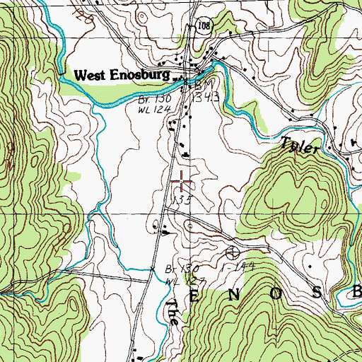 Topographic Map of West Enosburg Cemetery, VT