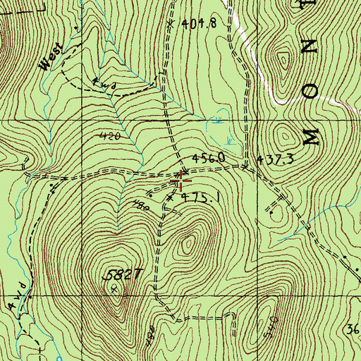 Topographic Map of West Hill Cemetery, VT
