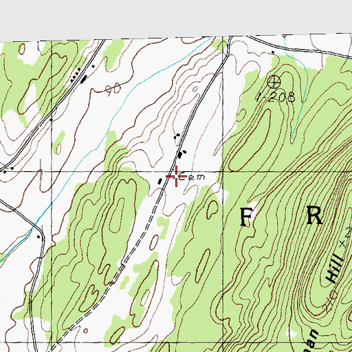 Topographic Map of Willard Cemetery, VT