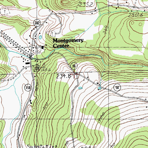 Topographic Map of Montgomery Free Library, VT