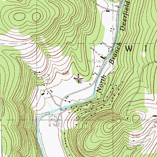 Topographic Map of Deerfield Valley Elementary School, VT