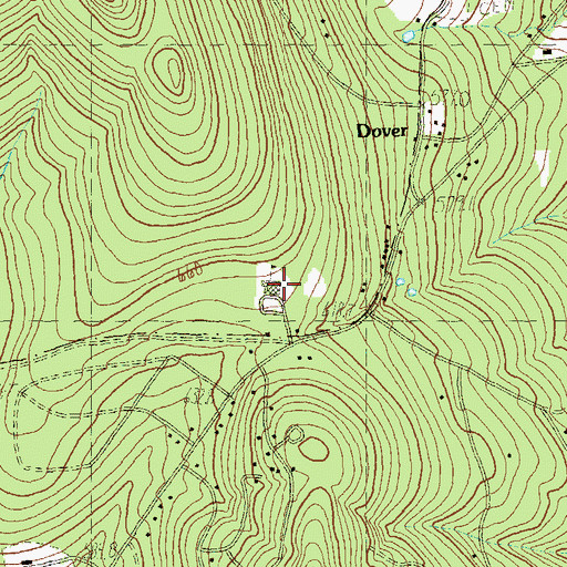 Topographic Map of Dover Elementary School, VT