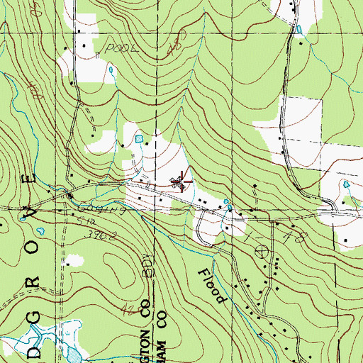 Topographic Map of Flood Brook Union School, VT