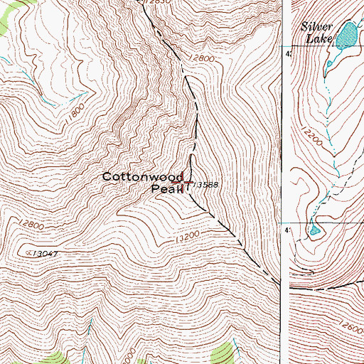 Topographic Map of Cottonwood Peak, CO