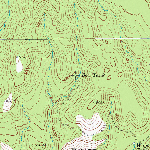 Topographic Map of Box Tank, AZ