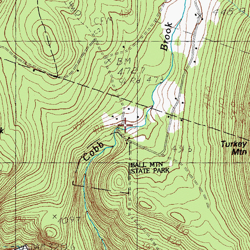 Topographic Map of Hamilton Falls, VT