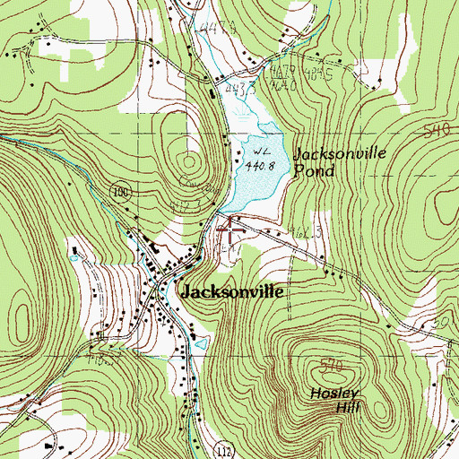 Topographic Map of Jacksonville Cemetery, VT