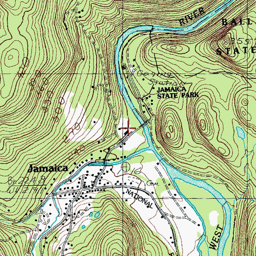 Topographic Map of Jamaica Village School, VT