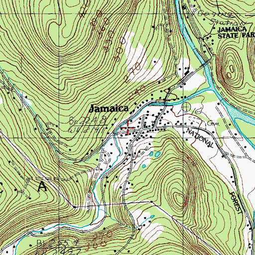 Topographic Map of Jamaica Post Office, VT