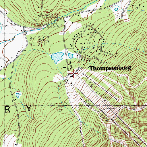 Topographic Map of Majic Mountain Ski Center, VT