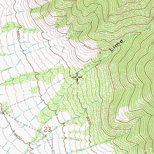 Topographic Map of Lime Canyon, CO