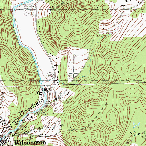 Topographic Map of New Riverview Cemetery, VT