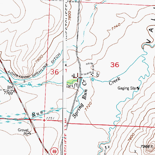 Topographic Map of Spring Run, CO