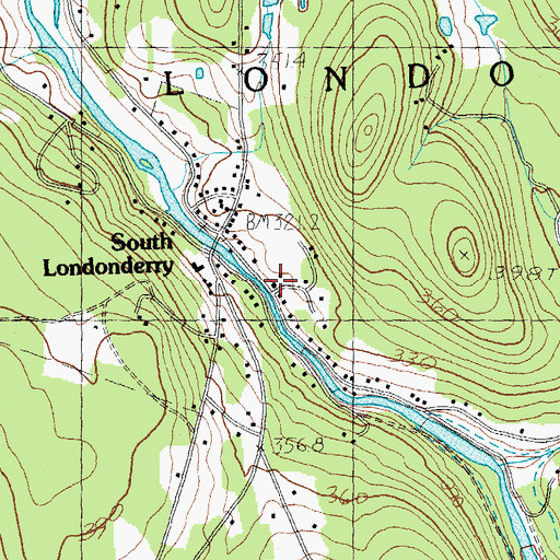 Topographic Map of South Londonderry Free Library, VT