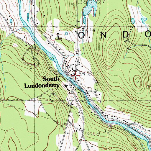 Topographic Map of South Londonderry Village Historic District, VT